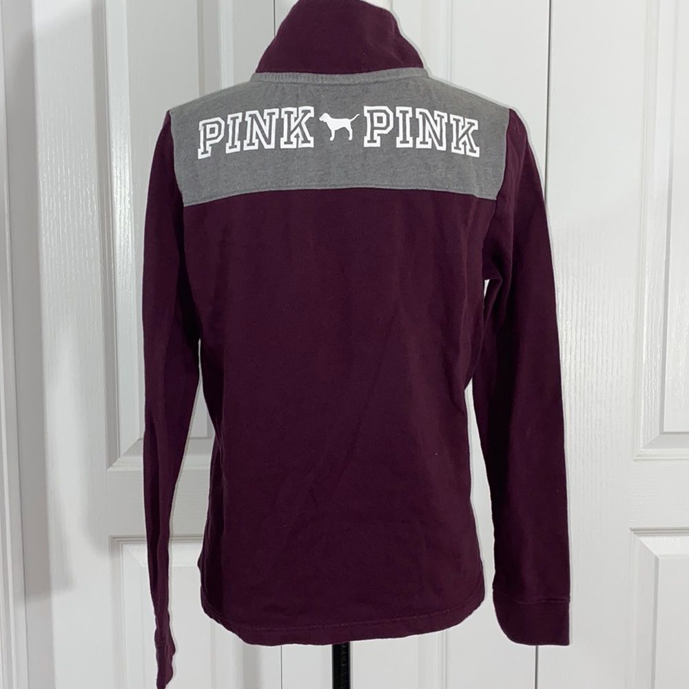 PINK 3/4 zip Sweatshirt size Small - Picture 5 of 8